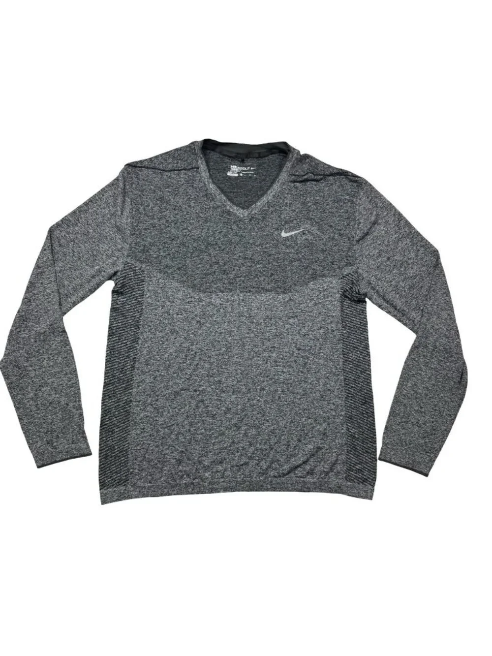 Nike Men's Golf Flex Knit V-Neck L/S Sweater Gray 726582-010 • XL